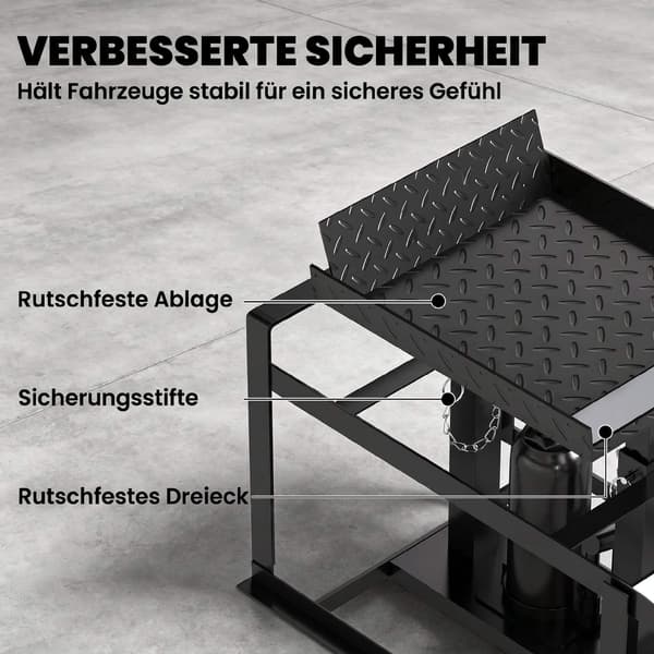 Justerbara hydrauliska bilramper, set, 3 tons kapacitet, 23–32,5 cm höjd