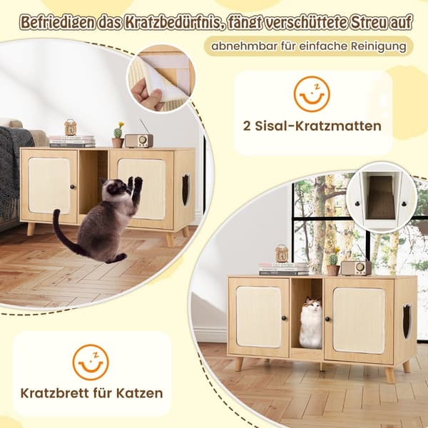 Katteskraldsskab med 2 døre, dobbeltrumsdesign