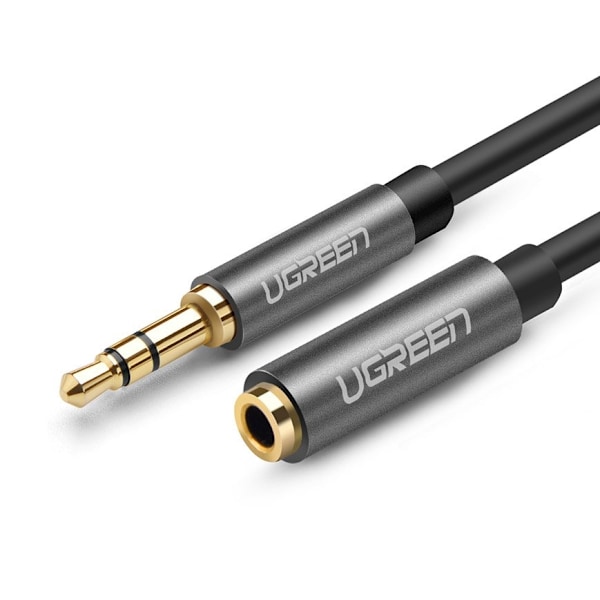 Hörlursförlängningskabel AUX 3,5 mm minijack 1m silver