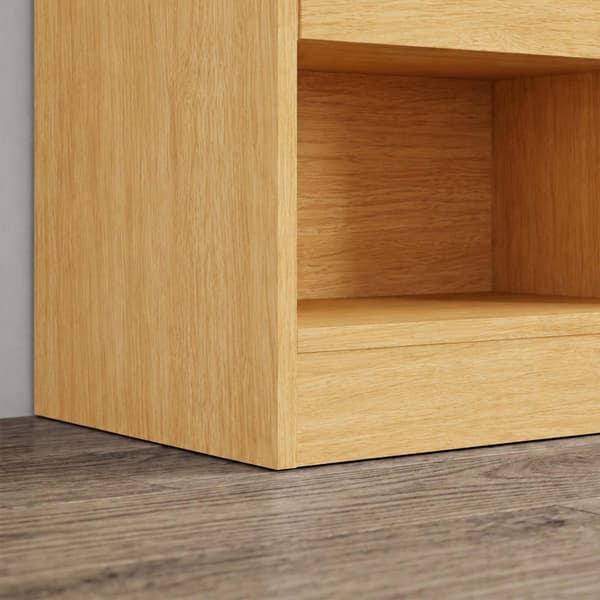 Nattduksbord i träliknande material med låda, 2-pack MDF