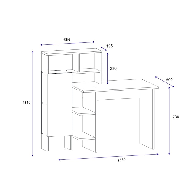 Study Desk Bugra - antracit