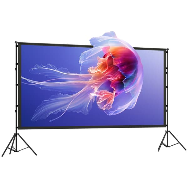120" projektorlærred, 4K/8K, dobbelt stativ