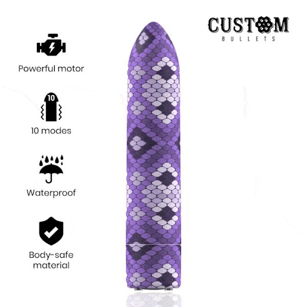 Custom Bullets - Genopladelig Snake Purple Magnetic Bullet 10 intensiteter