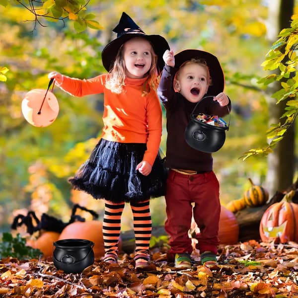 Kedelsæt med 2 – Sorte Halloween dekorationsgryder