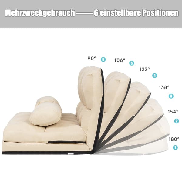 Sovesofa med justerbar ryglæn, beige