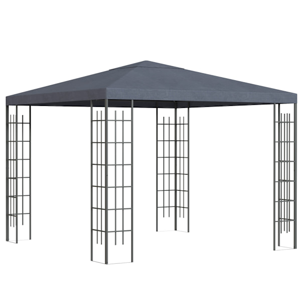 Trädgårdspaviljong 3X3M Stallpaviljong Trädgårdstält, Tält, Partytält, Stål, Polyester, Grå