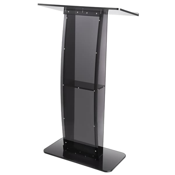 Akryl Podiumstativ, 119 cm, Opbevaringshylde, Sort