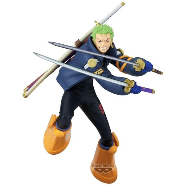 One Piece Roronoa Zoro Battle Record Figur, 16 cm samlarobjekt