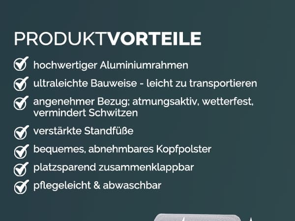 Havestolsæt med 4, grå, foldbar aluminium