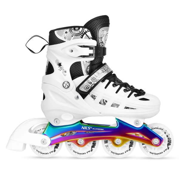 Inline/skøjter, 4-i-1, hvid LED, størrelse L (39-42)