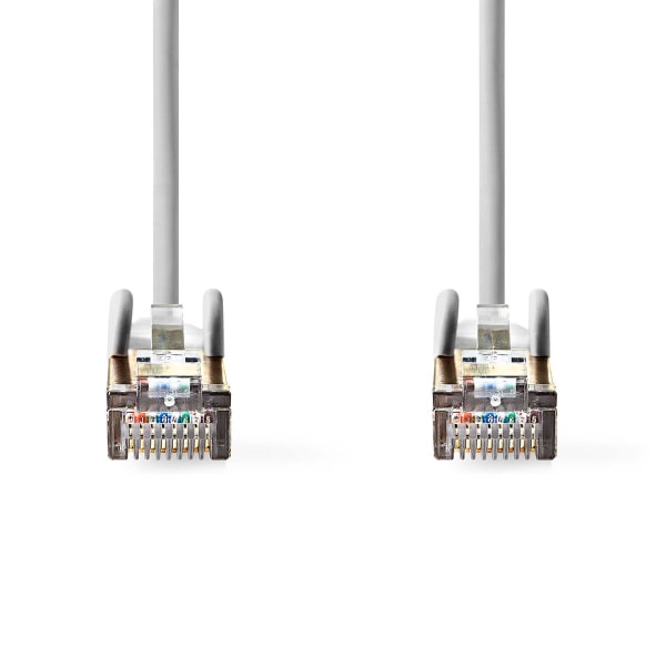 CAT5e nätverkskabel | SF/UTP | RJ45 hane | RJ45 hane | 3.00 m | Rund | PVC | Grå | Plastpåse