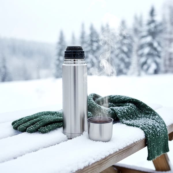 Termokolbe i rustfrit stål, 1 liters kapacitet