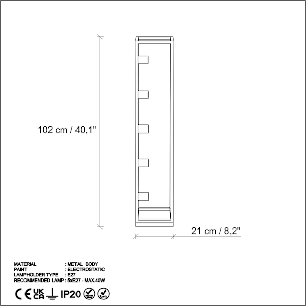 Gulvlampe Kafes 13745 - Guld