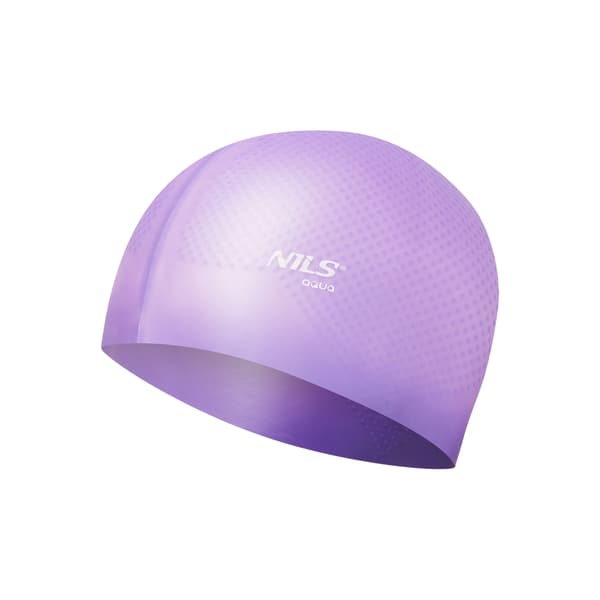 Violett silikonbadmössa, enfärgad, prickdesign