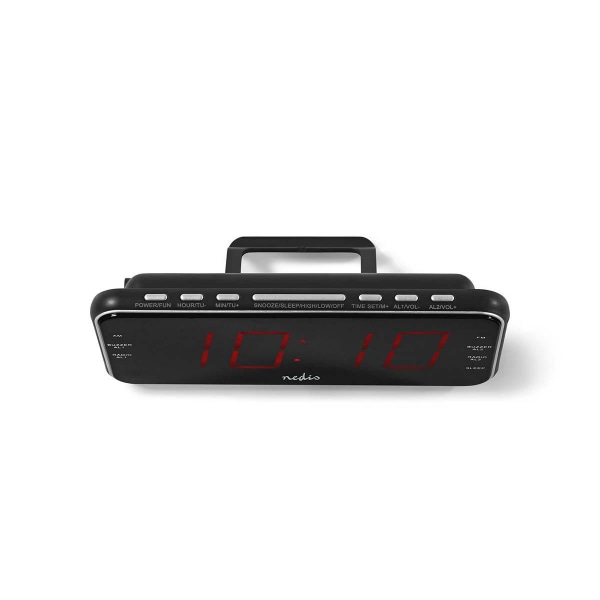 Digital klockradio | LED Display | 1x 3.5 mm Audio Input | Tidsprojektion | AM / FM | Snooze-funktion | Sov timer | Antal alarm: 2 | Svart