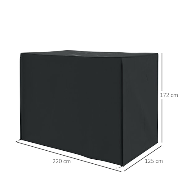 Hollywood Gyngebetræk Vandtæt beskyttelsesbetræk til havegynge med UV-beskyttelse Oxford Sort 220 x 125 x 172 cm