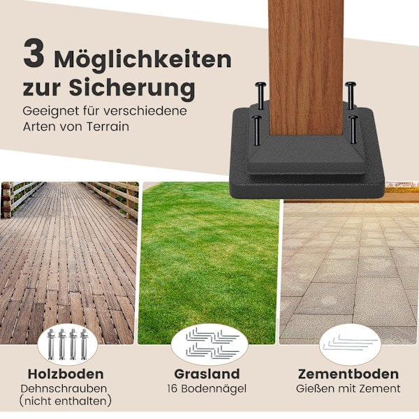 3,6 x 3 m pergola med infällbart tak Vattentätt stabil vintertät Gazebo Beige
