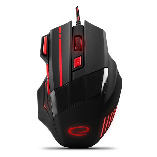 Esperanza Wired Mouse For Gamers 7D Opt. Usb Mx201 Wolf Red Sort, Rød