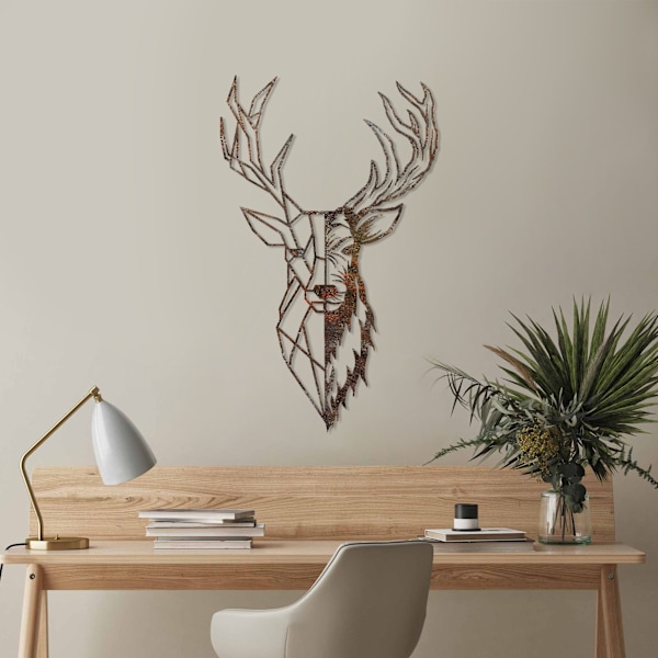 Dekorativt metallväggstillbehör Rusty Deer 3