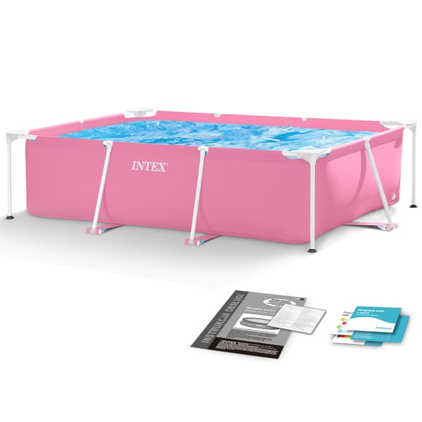 Stor rektangulär ram trädgårdspool 220 x 150 cm INTEX 28266