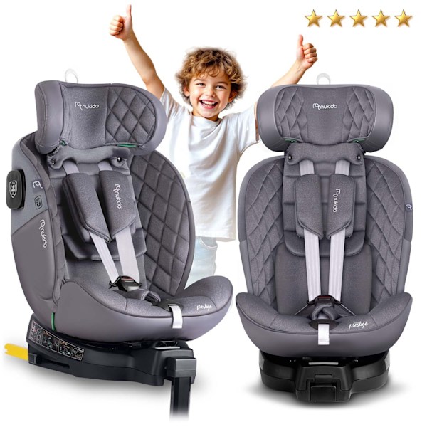 Nukido Prestige Line auton istuin harmaa 0-36kg ISOFIX