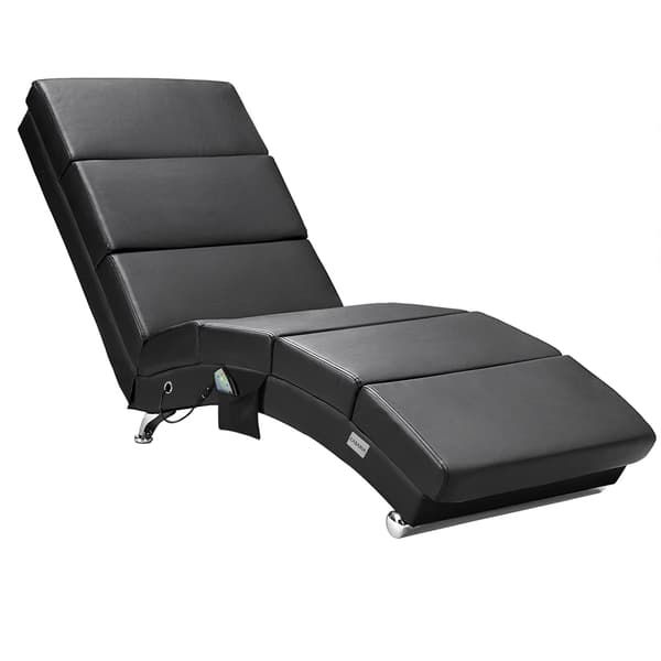 Massagestol med varme – sort, 8 punkter, 5 tilstande