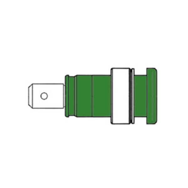 Inbyggt säkerhetsuttag 4 mm, kontaktskyddat / grönt (Seb 2620-F6