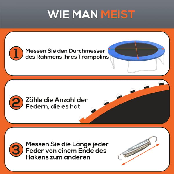 Trampolinerstatningsmåtte, rund, 3,66 m, polypropylen, orange