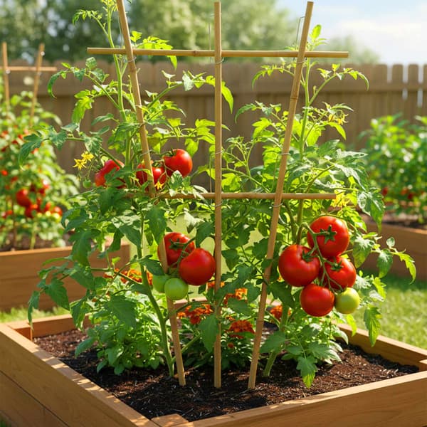 Planteklemmer i rustfrit stål, 100 stk. til bambusrør