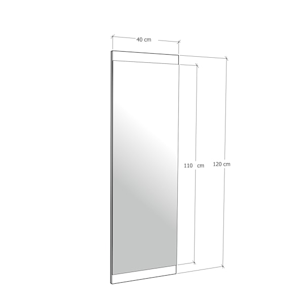 Spegelpojke Aynası Dekoratif Basic Siyah 40x120