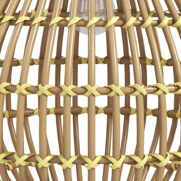 Solar Lampe Rattan Have Light, Vandtæt, Lyssensor, Drum Design, Gul