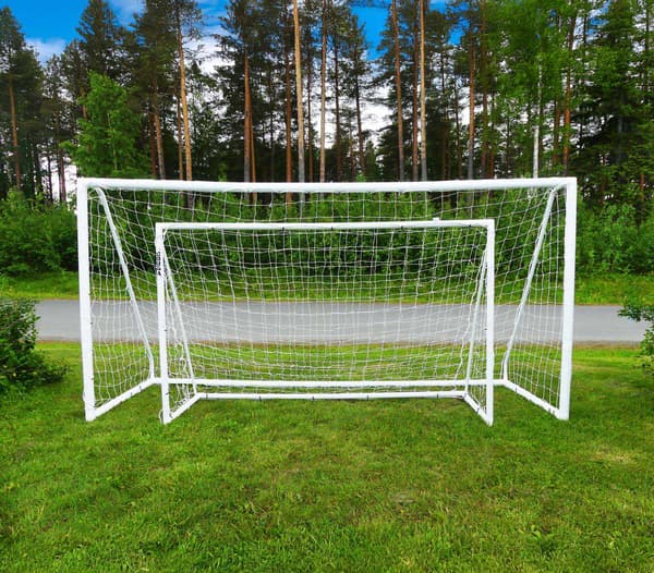 Fodboldmål 370x180 cm, Holdbar uPVC-ramme