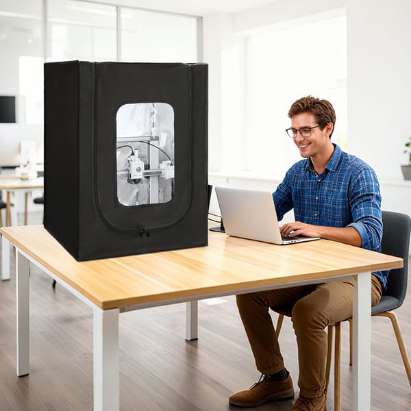 3D-printerkabinet, 600D Oxford, LED, 21,6x25,6x29,5 tommer