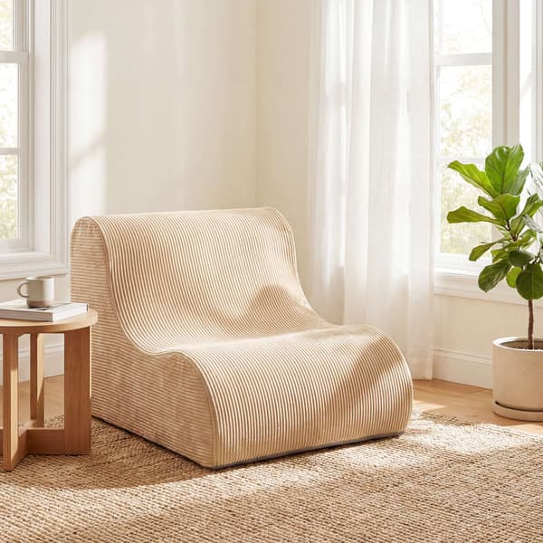 Buet gulvsofa, maskinvaskbart betræk, beige