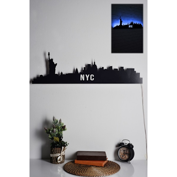 Dekorativ LED-belysning NYC Skyline - Blå