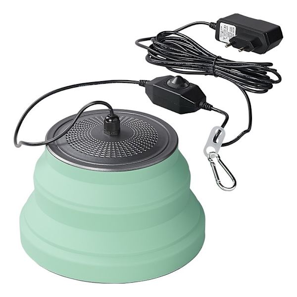 Riippuva LED-lamppu kokoontaitettava silikonivihreä Ø15cm