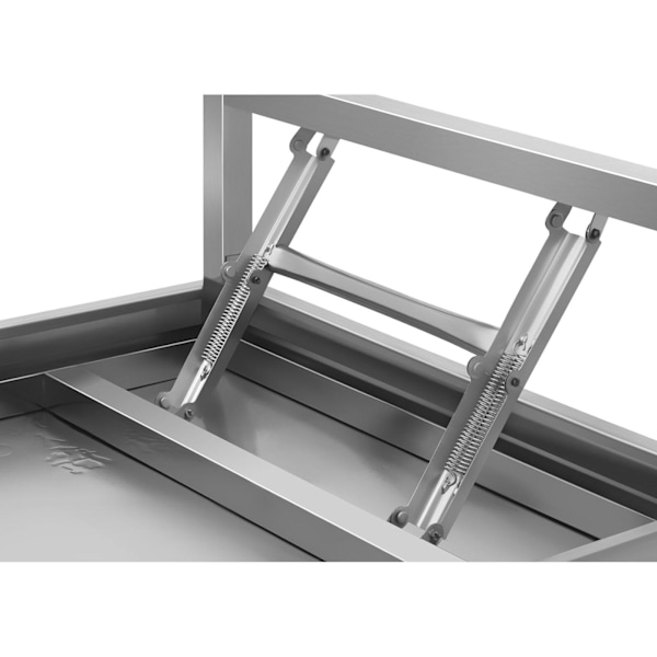 Spisebord i rustfrit stål, foldbart, 100 x 60 cm