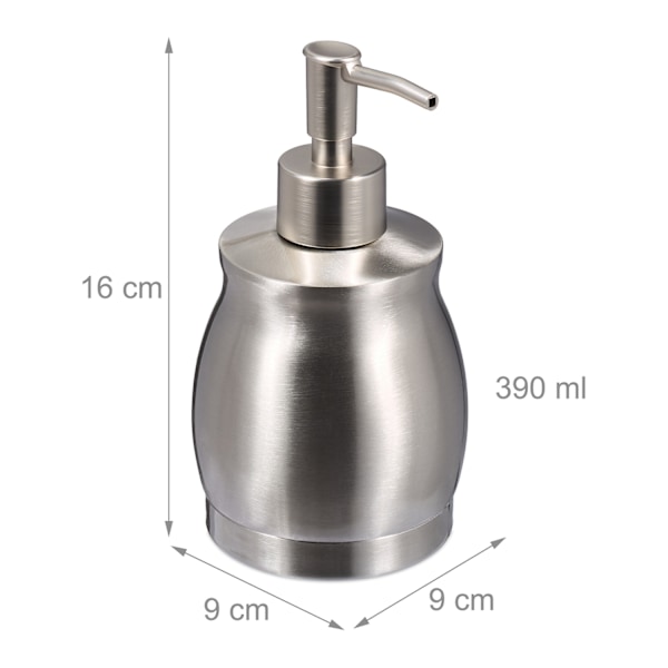 Saippuapumppu ruostumattomasta teräksestä 390 ml
