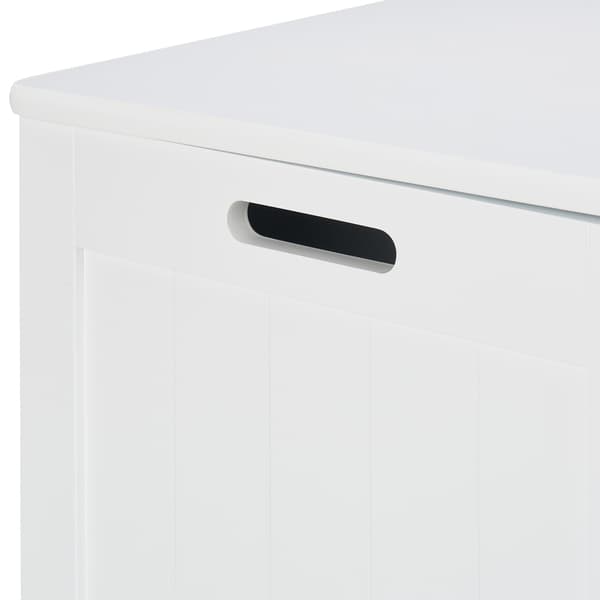 Vit förvaringslåda med lock – ribbad design