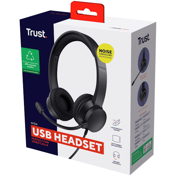 Ayda PC headset ENC USB Sort