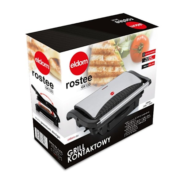 Kosketusgrilli, leivänpaahdin ELDOM GK120 ROSTEE 1000W