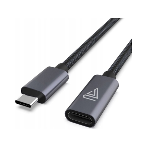 USB-C-laajennus 20V 5A PUNOTTU Musta 1M