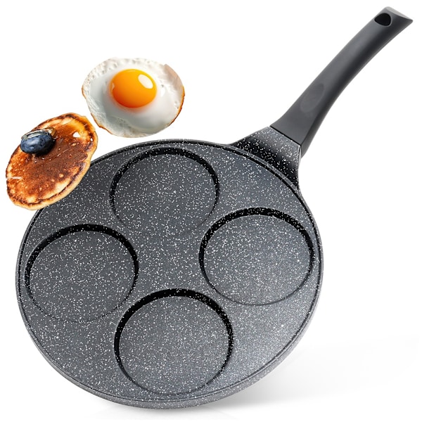 Granitæggepande 4 huller SORT LINJE 26 cm