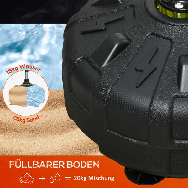 Justerbart stativ för boxningsboll med fyllbar bas, svart