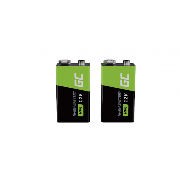 Green Cell Uppladdningsbara HF9-batterier 250mAh, 9V, 2-pack