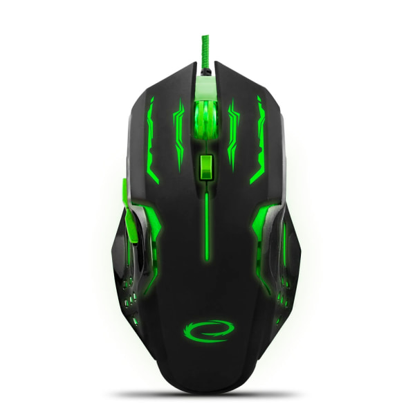 Esperanza Wired Mouse For Gamers 6D Opt. Usb Mx403 Apache Grøn Sort, Grøn