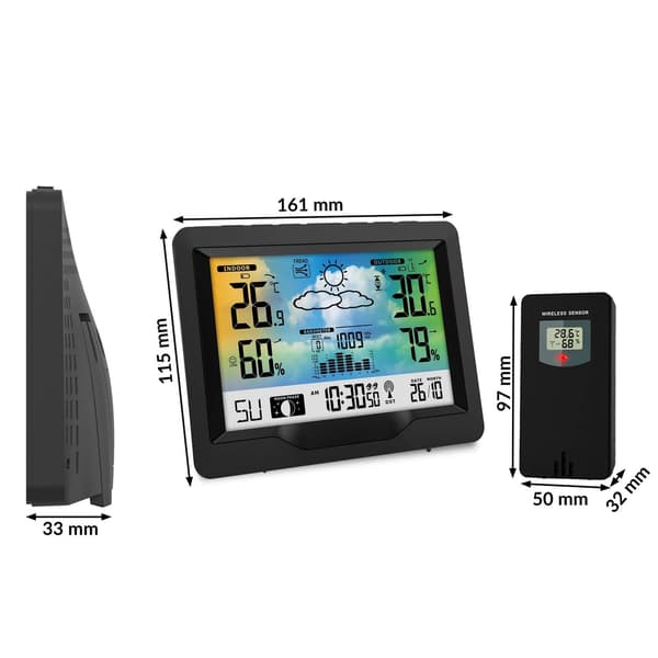 Sort vejrstation med display BD-901