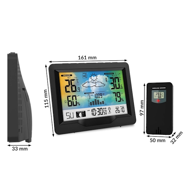 Svart väderstation med display BD-901