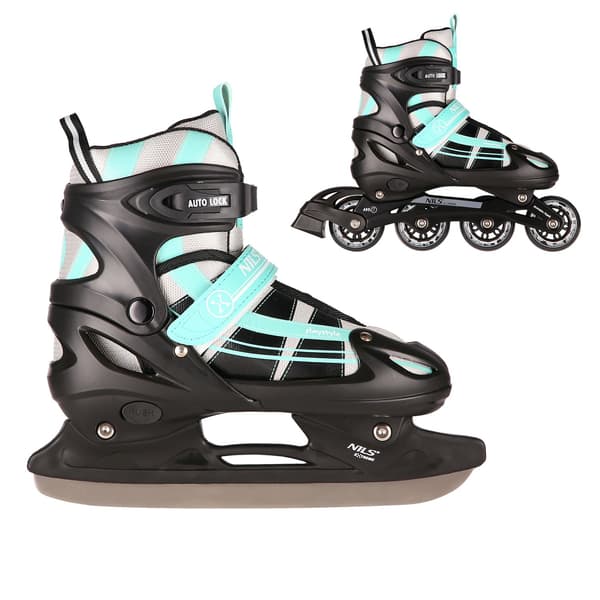 2-i-1 inlines & skridskor, Mint, storlek M (35-38)