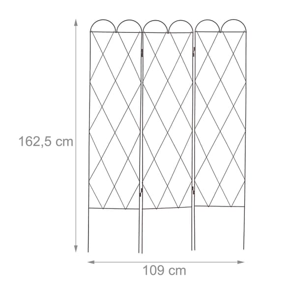 3-delad spaljé i rostfärg
